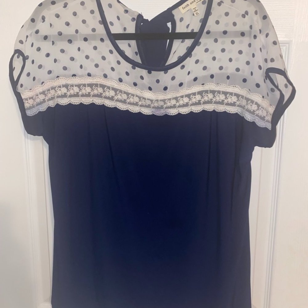 Polka dot/ Lace/ Blouse